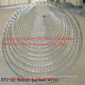 Airport Razor Barbed Wire Price With Galvanized + PVC Coated Surface